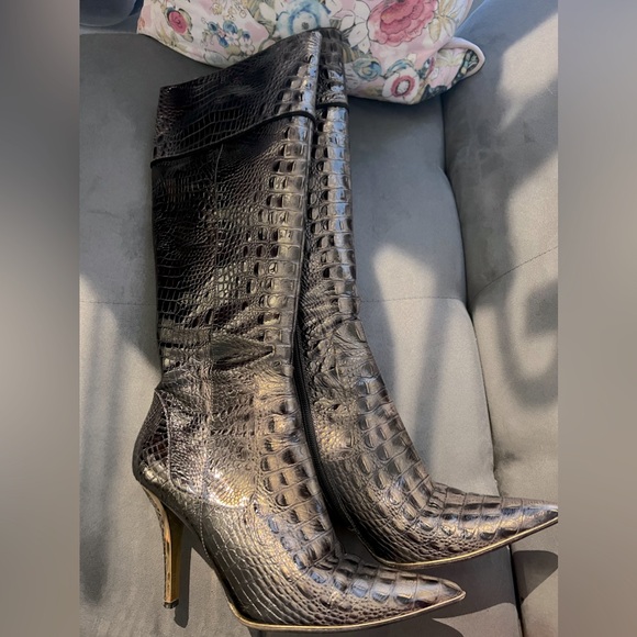 Leather high boots worn once - Picture 2 of 4